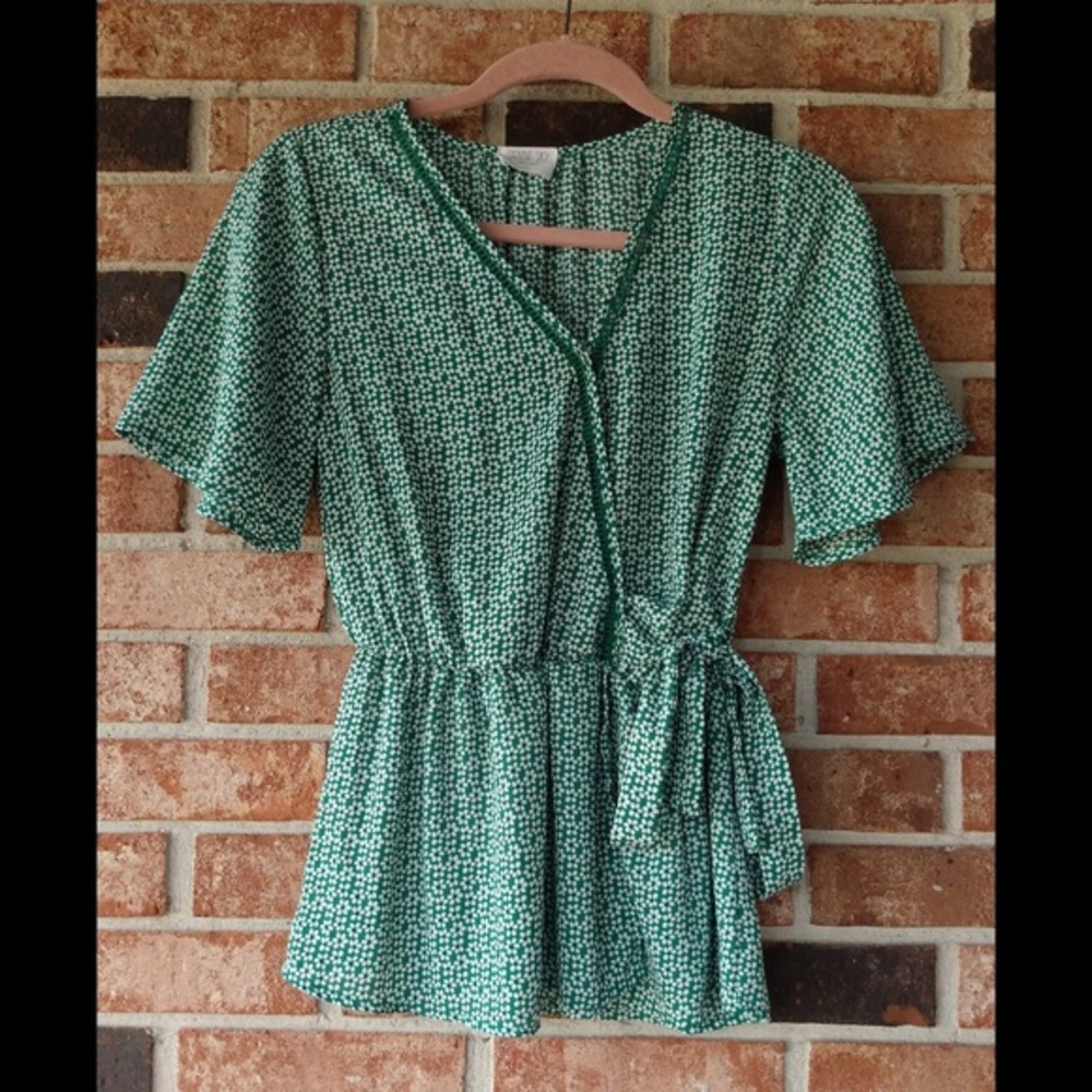 Sienna Sky Green Wrap Top